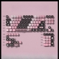 Black Pink Kitten 104+18 Clear PC+PBT Dye-subbed Pudding Jelly Keycaps Set OEM Profile Mechanical Keyboard